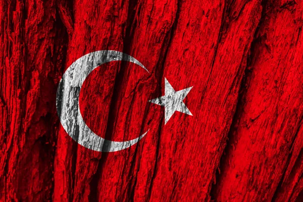Bendera Turki Pada Latar Belakang Kayu — Stok Foto