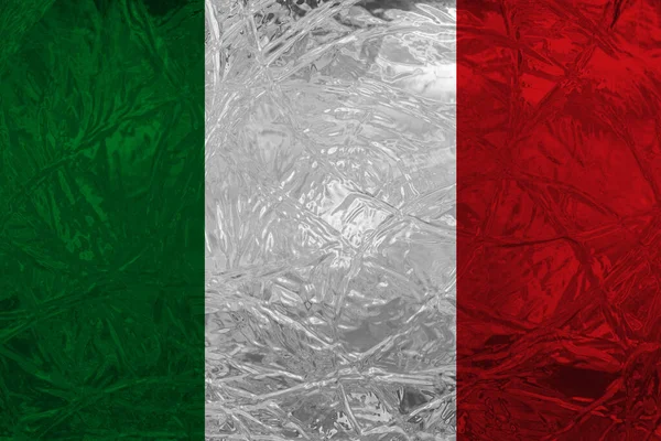 具有冰效应的意大利国旗 — 图库照片