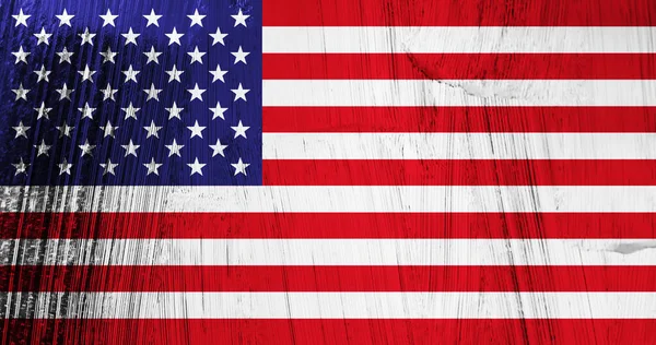 Flagge Der Vereinigten Staaten Von Amerika Auf Altem Stoff — Stockfoto