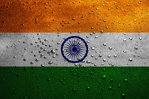 Indická Vlajka Kapkami — Stock fotografie