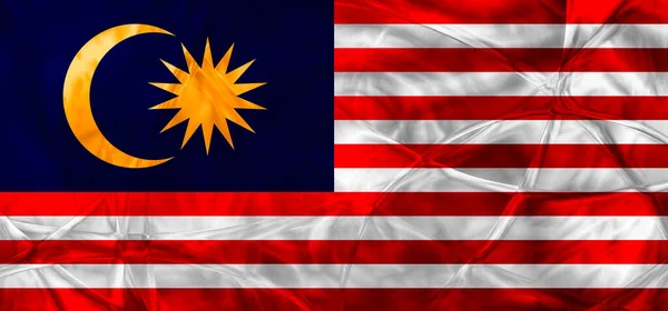 マレーシアの装飾的なカラフルな旗の背景を描く — ストック写真