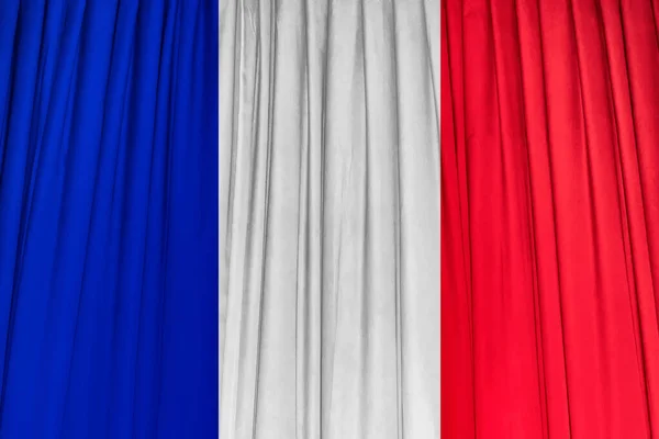 Bandera Francia Sobre Tela —  Fotos de Stock