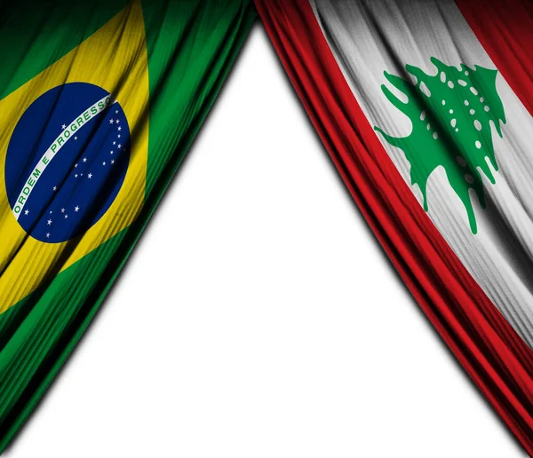 Прапори Бразилії Лівану Ефектом Театру Illustration — стокове фото