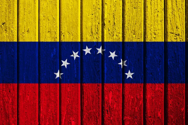 Fondo Madera Bandera Colorida Decorativa Venezuela — Foto de Stock