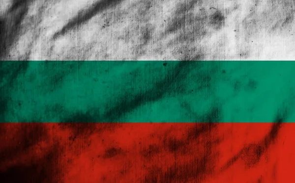 Bandera Bulgaria Sobre Tela Vieja — Foto de Stock