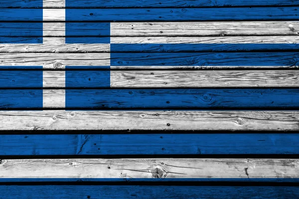 Drapeau Grèce Sur Planches Bois — Photo