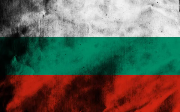 Flagge Bulgariens Auf Altem Stoff — Stockfoto