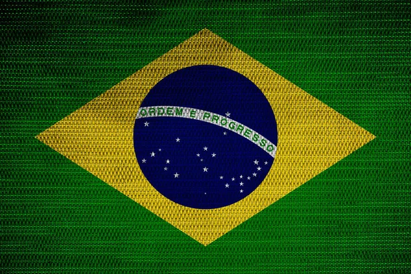 Текстильне Тло Декоративного Кольорового Прапора Бразилії — стокове фото