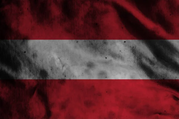 古い生地にオーストリアの旗 — ストック写真