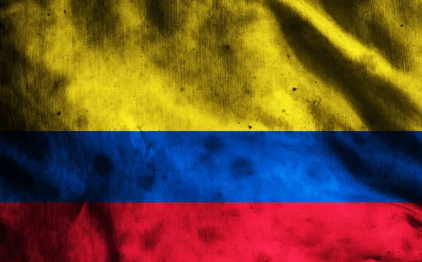 Colombia Flagga Gammalt Tyg — Stockfoto