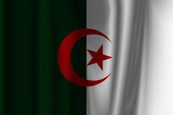 Drapeau Algérie Avec Des Vagues Vent — Photo