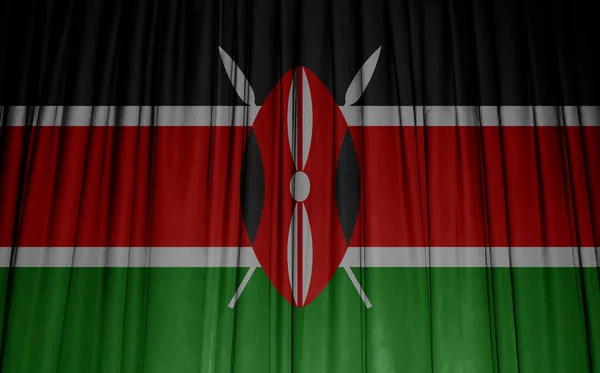 Kenya Flag Waving Fabric — Stock Photo, Image