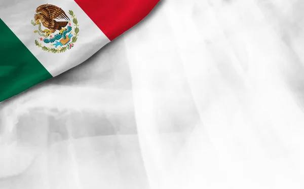 在白色背景下悬挂墨西哥国旗 — 图库照片