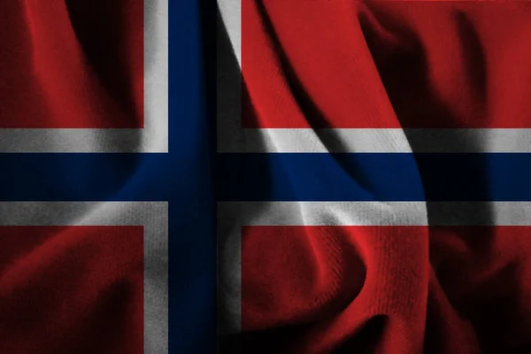 Bandera Noruega Sobre Tela —  Fotos de Stock