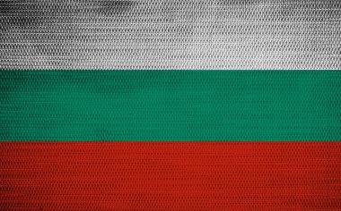Bulgaristan 'ın dekoratif renkli bayrağının tekstil arka planı 