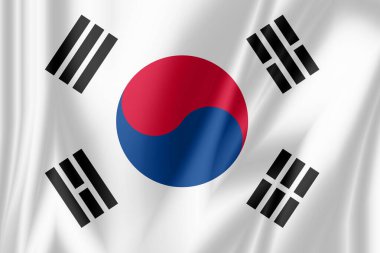 Güney Kore bayrağı dalgalı perdede