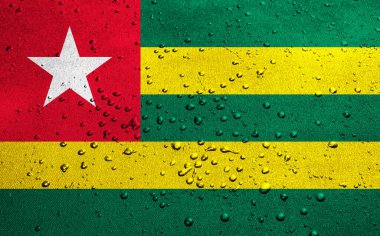 Togo bayrağı ve damlaları olan bir arkaplan