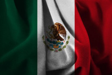 Meksika bayrağı kumaşın üstünde