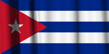 Dalgalı perdede Küba bayrağı