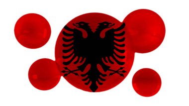 Arnavutluk baloncuklara bayrak salladı. 3B Görüntü