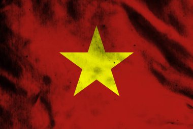 Vietnam 'ın dekoratif renkli bayrağının eski tekstil geçmişi 