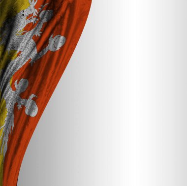 Gri arkaplanlı Bhutan bayrağı