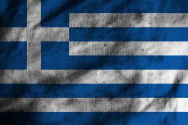 Yunanistan bayrağı eski kumaşta