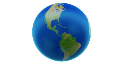 Toprak küresi beyaz arka planda izole edilmiş. 3d illüstrasyon