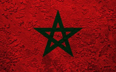 Fas bayrağı duvar dokusunda