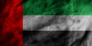 Eski kumaş üzerinde Birleşik Arap Emirlikleri bayrağı