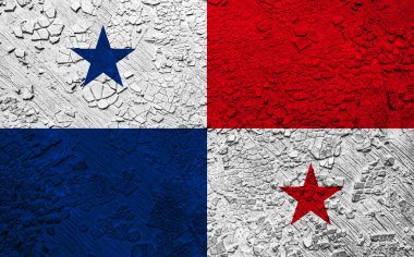 Parçalanmış duvarda Panama bayrağı