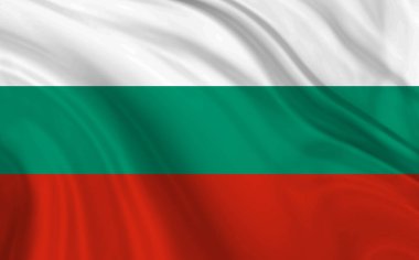 Bulgaristan 'ın dekoratif renkli bayrağının tekstil arka planı 