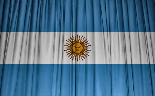 Bandera Argentina Cortinas — Foto de Stock