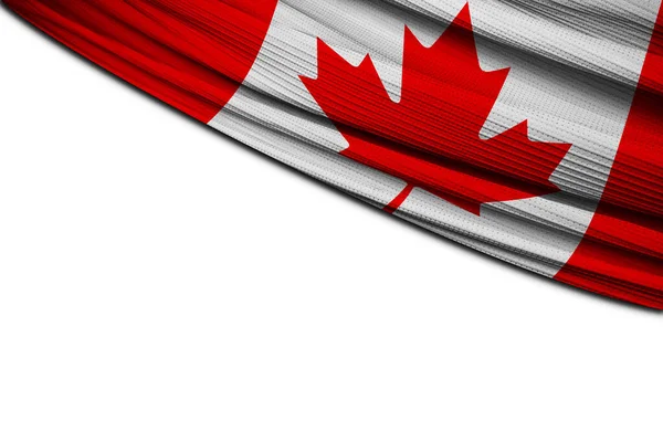 Cubierta Bandera Canadá Sobre Fondo Blanco — Foto de Stock