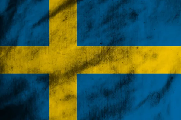 Flag Sweden Old Fabric — Stock Photo, Image