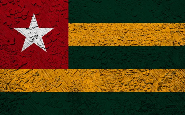 Togo Zászló Falon Textúra — Stock Fotó
