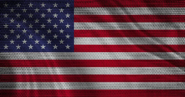 Flagge Der Vereinigten Staaten Von Amerika Auf Stoff — Stockfoto