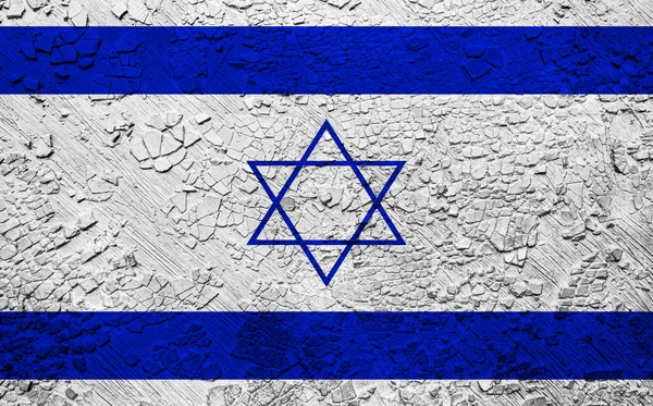 Drapeau Israël Sur Mur Émietté — Photo