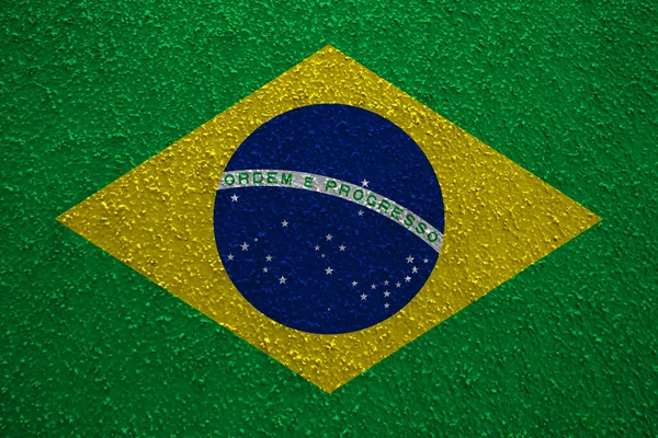 Bandeira Brasil Parede Enrugada — Fotografia de Stock