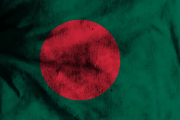 Vlag Van Bangladesh Oude Stof — Stockfoto