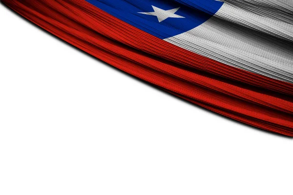 White Background Chile Flag Drape Illustration — Stock Photo, Image