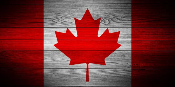 Vlag Van Canada Houten Planken — Stockfoto