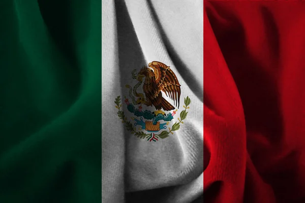 Mexická Vlajka Látce — Stock fotografie