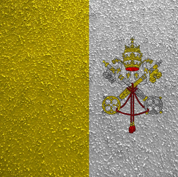 Fondo Pared Con Bandera Colorida Decorativa Del Vaticano — Foto de Stock