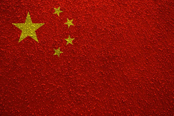 Vägg Bakgrund Dekorativa Färgglada Flagga Kina — Stockfoto