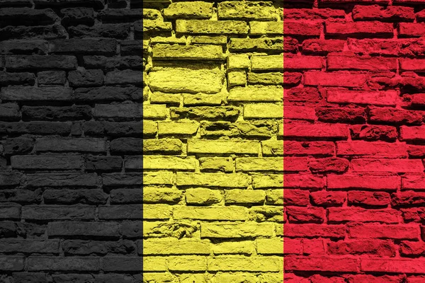 Belgio Bandiera Muro Mattoni — Foto Stock