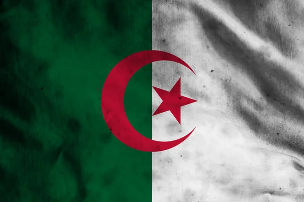 Alžírská Vlajka Staré Látce — Stock fotografie
