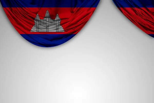 Cubierta Bandera Camboya Con Fondo Blanco — Foto de Stock