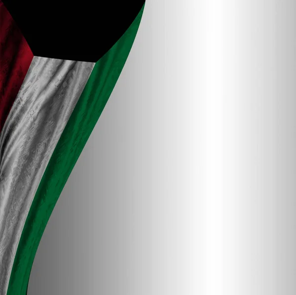 Flagge Von Kuwait Mit Grauem Hintergrund — Stockfoto