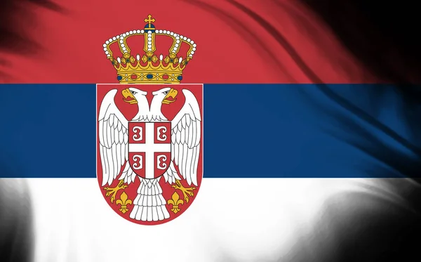 Serbia Flaggbakgrunn Med Bølger – stockfoto